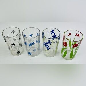 Lot of 4 Vintage Assorted Swanky Swigs Tulips Violets Floral Flowers Farmhouse
